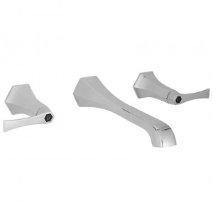 Смеситель Cisal Cherie CF0135106T для раковины встраиваемый двухвентильный на 3 отверстия, цвет хром/черный матовый