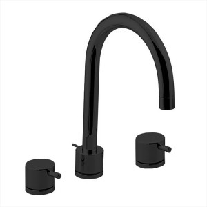 Смеситель для раковины Cisal Less New LN00106040 на 3 отверстия с донным клапаном, цвет черный матовый